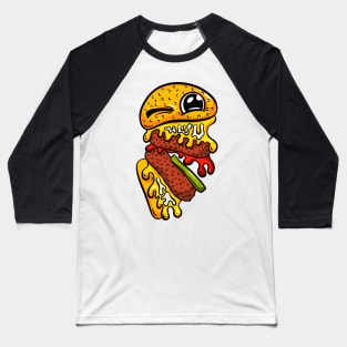 Burger Time! Cherry Cheeseburger Take a Bite Baseball T-Shirt